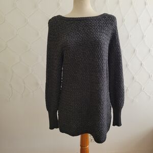 Athleta Women's Black Sweater • Thick & Rich • Smokey Gray • Size Large